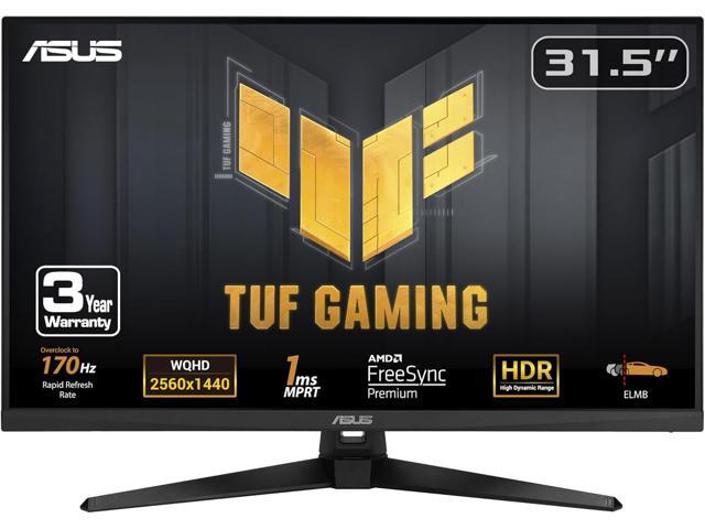 ASUS TUF Gaming 32" (31.5" viewable) QHD 2K 1440P 170Hz AMD FreeSync Premium (Adaptive Sync) 1ms HDR10 Built-in Speakers Gaming Computer Monitor